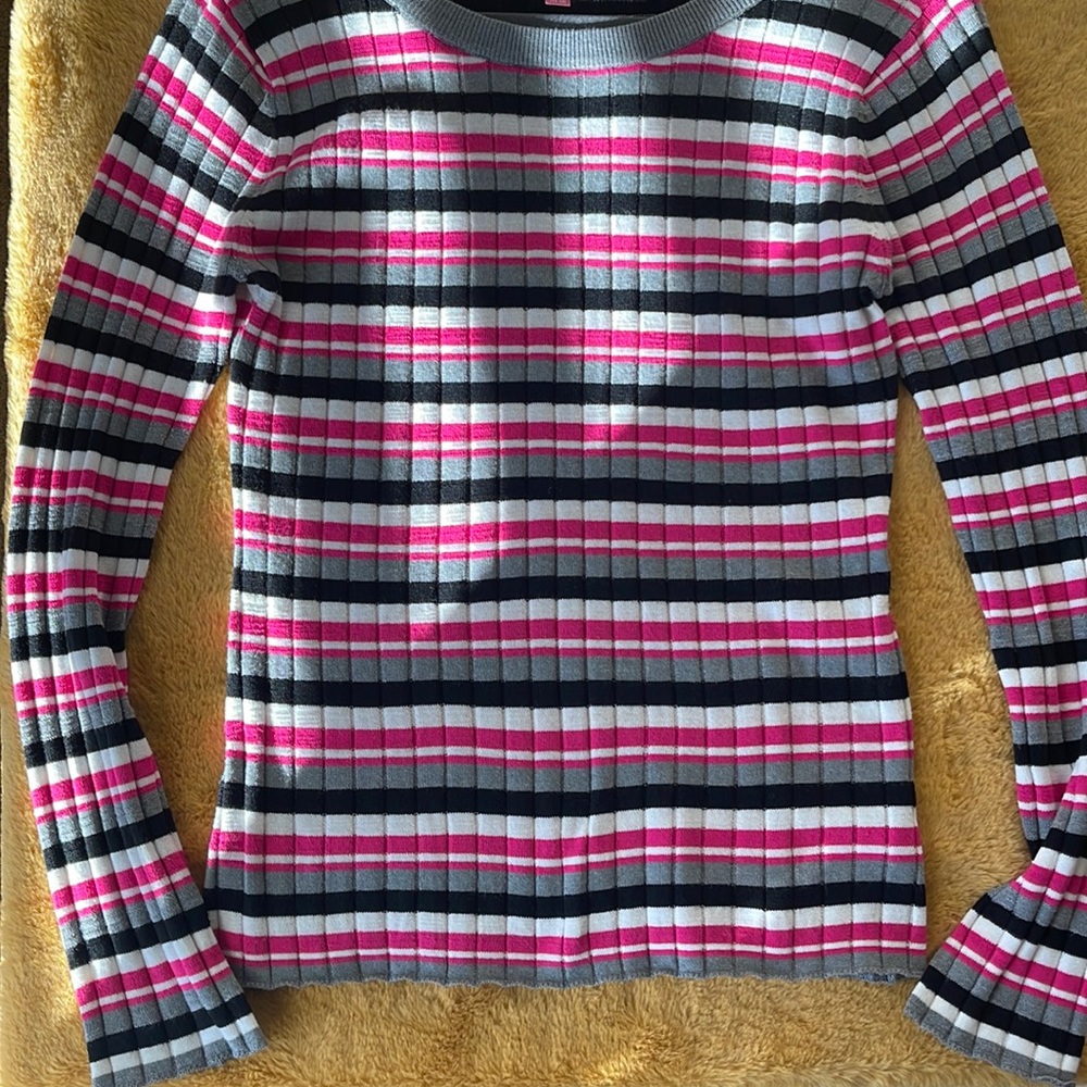 Black, pink, and white sweater. New.